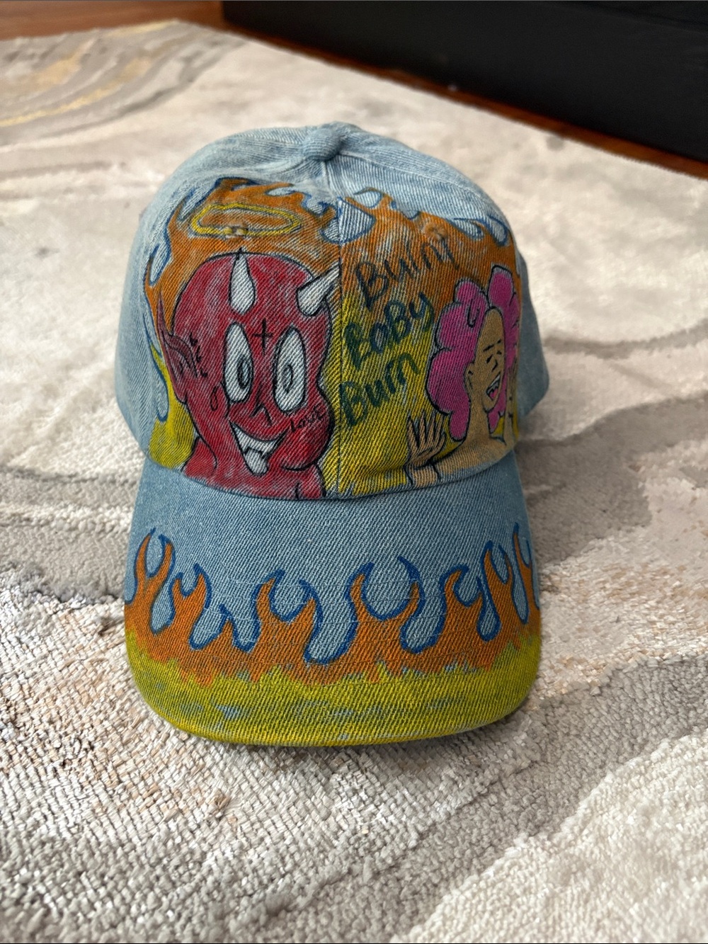 Flame baseball cap
